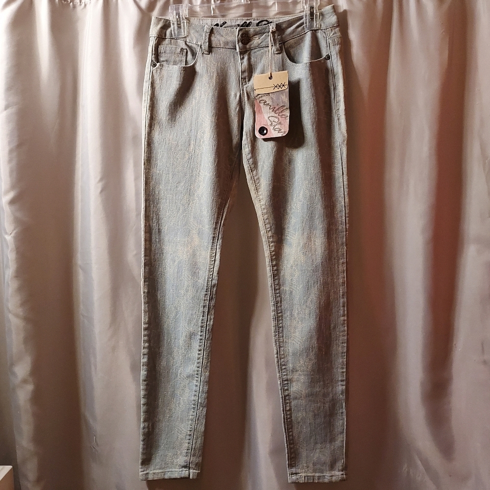 👖 Vanilla Star lace pattern bleach style skinny jeans juniors 7 women's 6